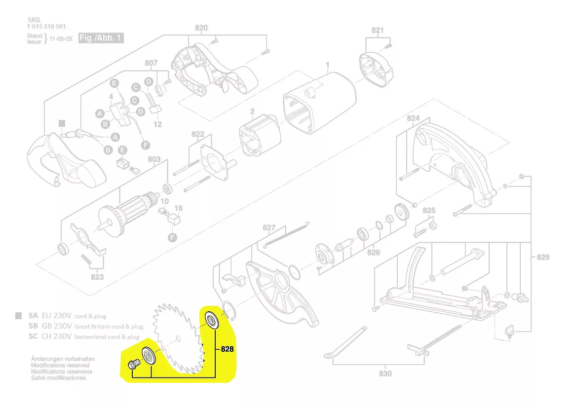 vis + flasques serrage lame réf. 2610Z02841 Skil